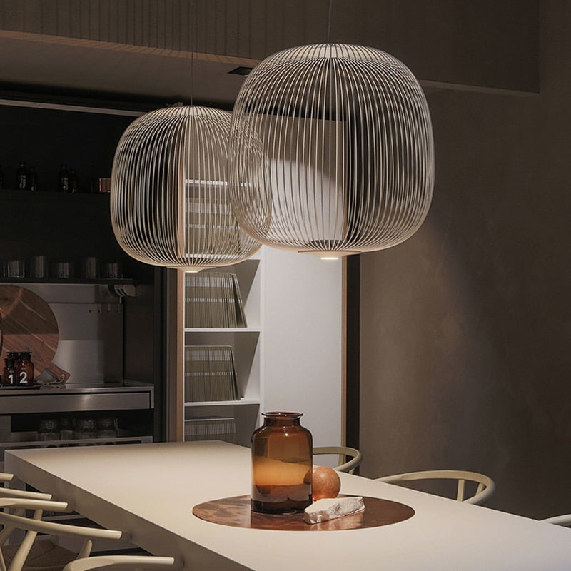 Lyra Spokes Hanging Pendant Light With 52cm Diameter 200cm Height