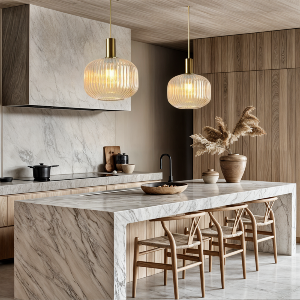Marise Fluted Glass Pendant Lights For Nordic Home Decor