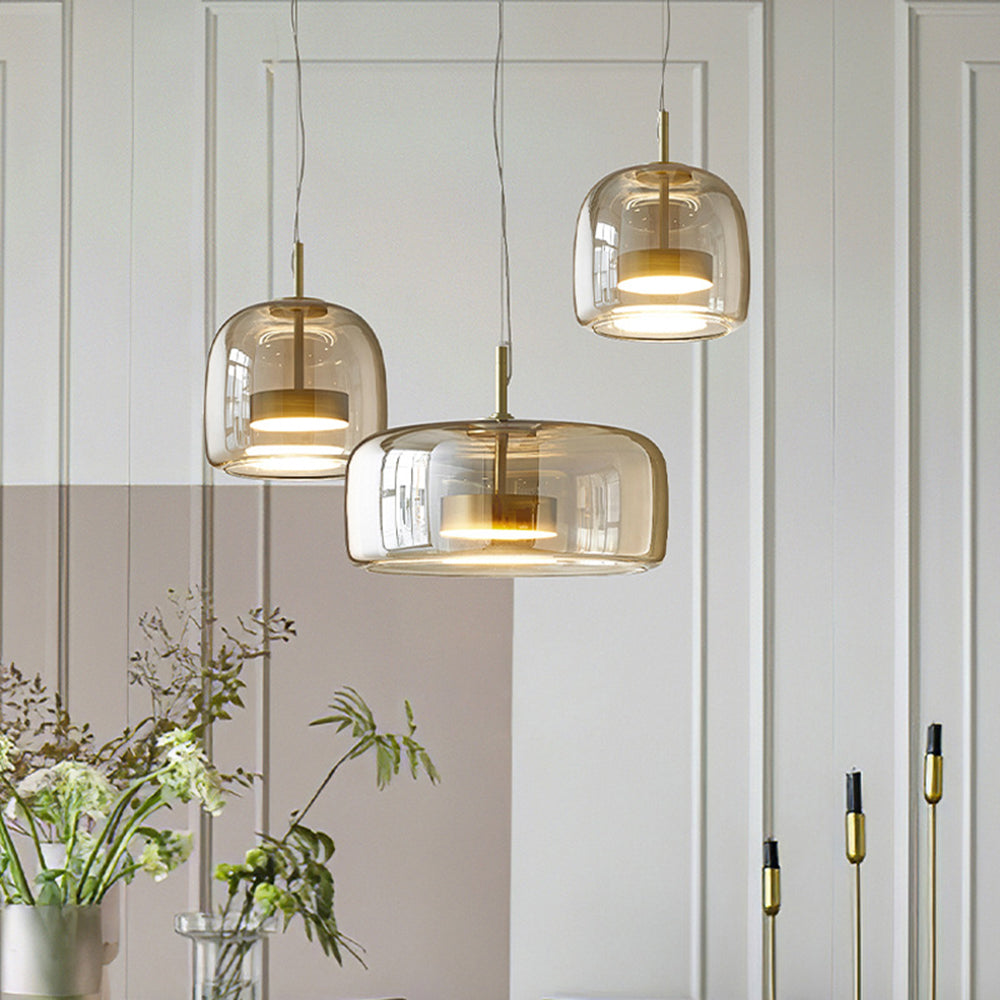 Lunara Warm Amber Glow Retro Pendant Light for Living Rooms