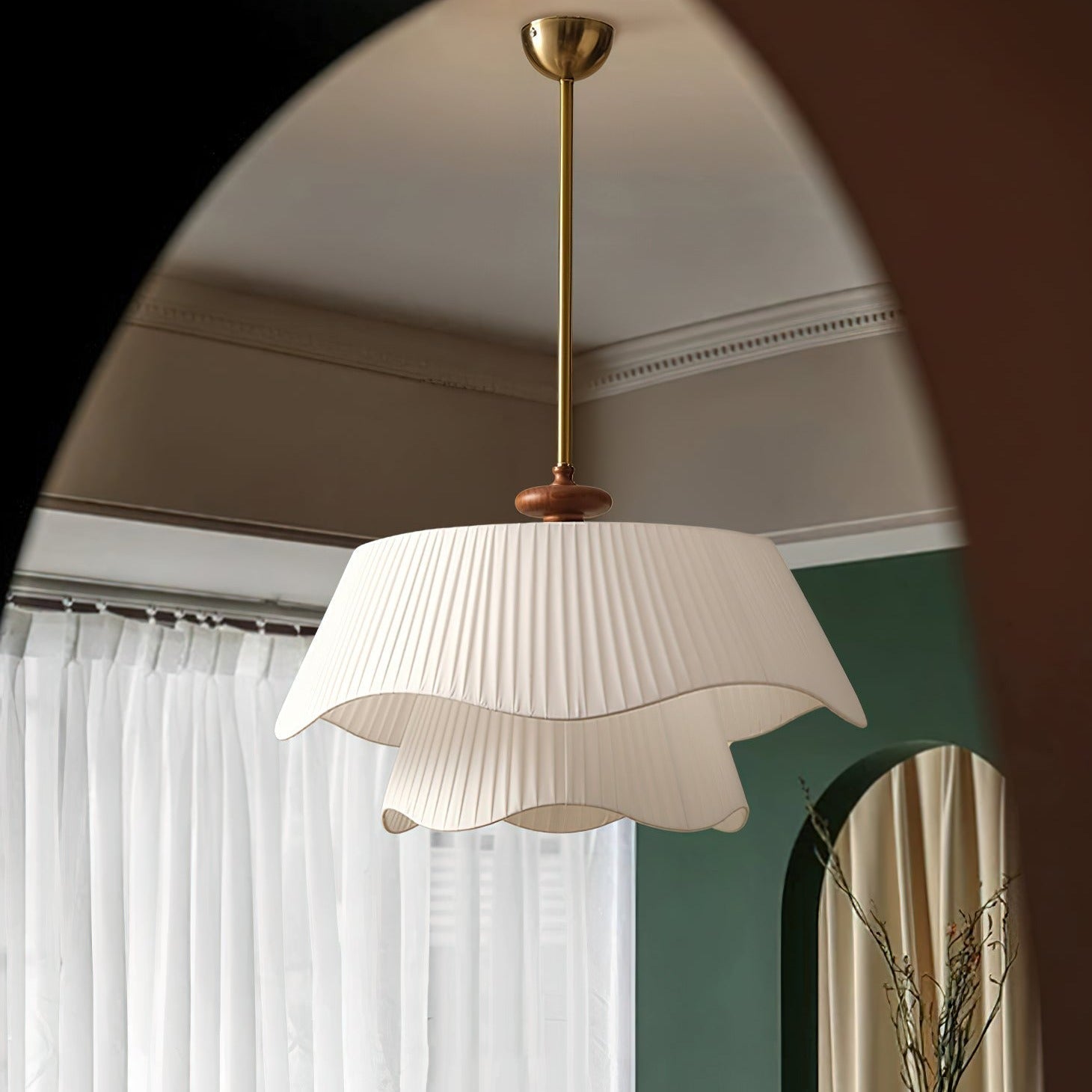 Avondale Modern Elegant Pendant Light With Metal, Glass And Wood