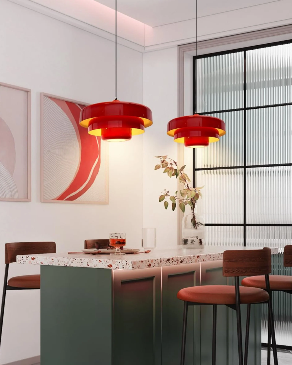 Marinelle Orange Pendant Lamp With Bold Modern Twist For Interiors