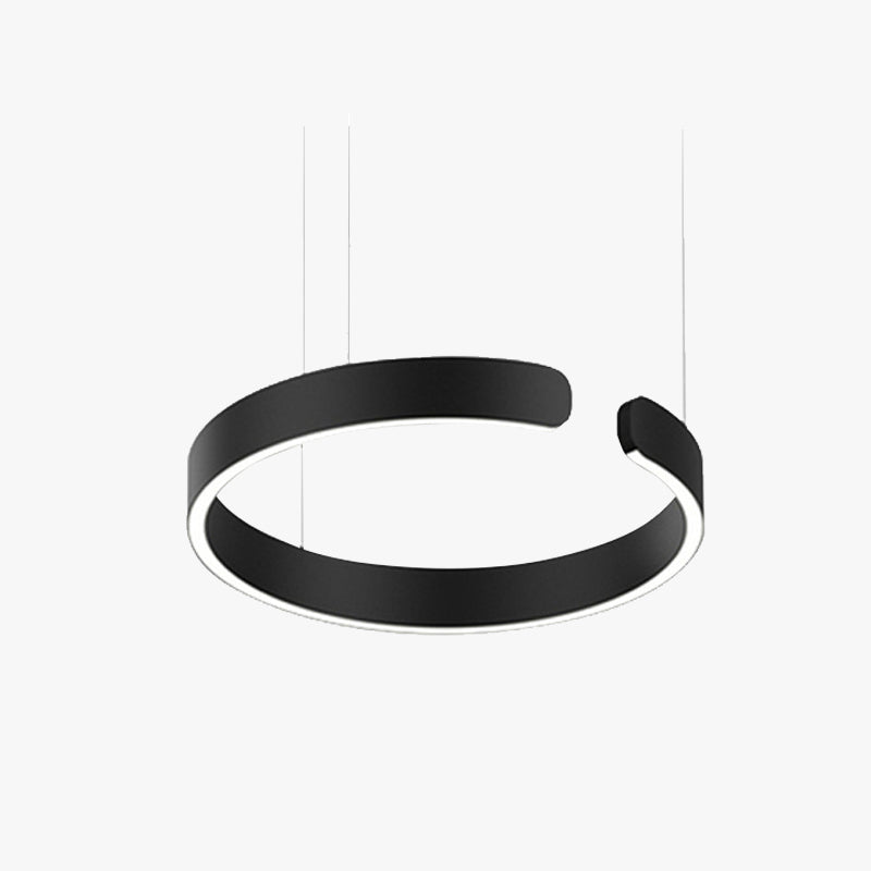 Lumera Two Ring LED Pendant Light With Floating Silhouette Warm Brushed Gold Bronze Finish