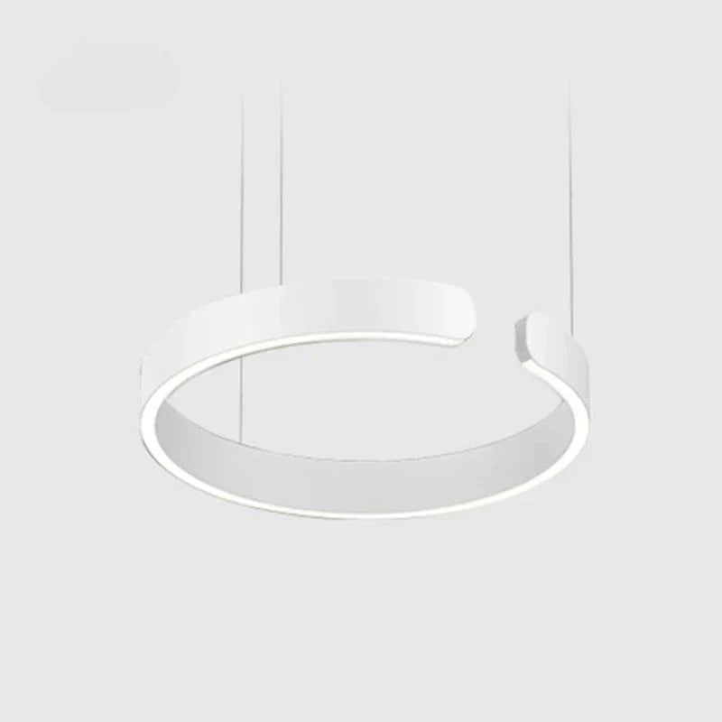 Lumera Two Ring LED Pendant Light With Floating Silhouette Warm Brushed Gold Bronze Finish