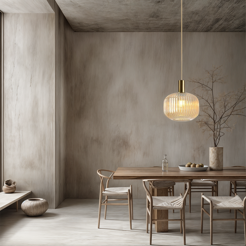 Marise Fluted Glass Pendant Lights For Nordic Home Decor