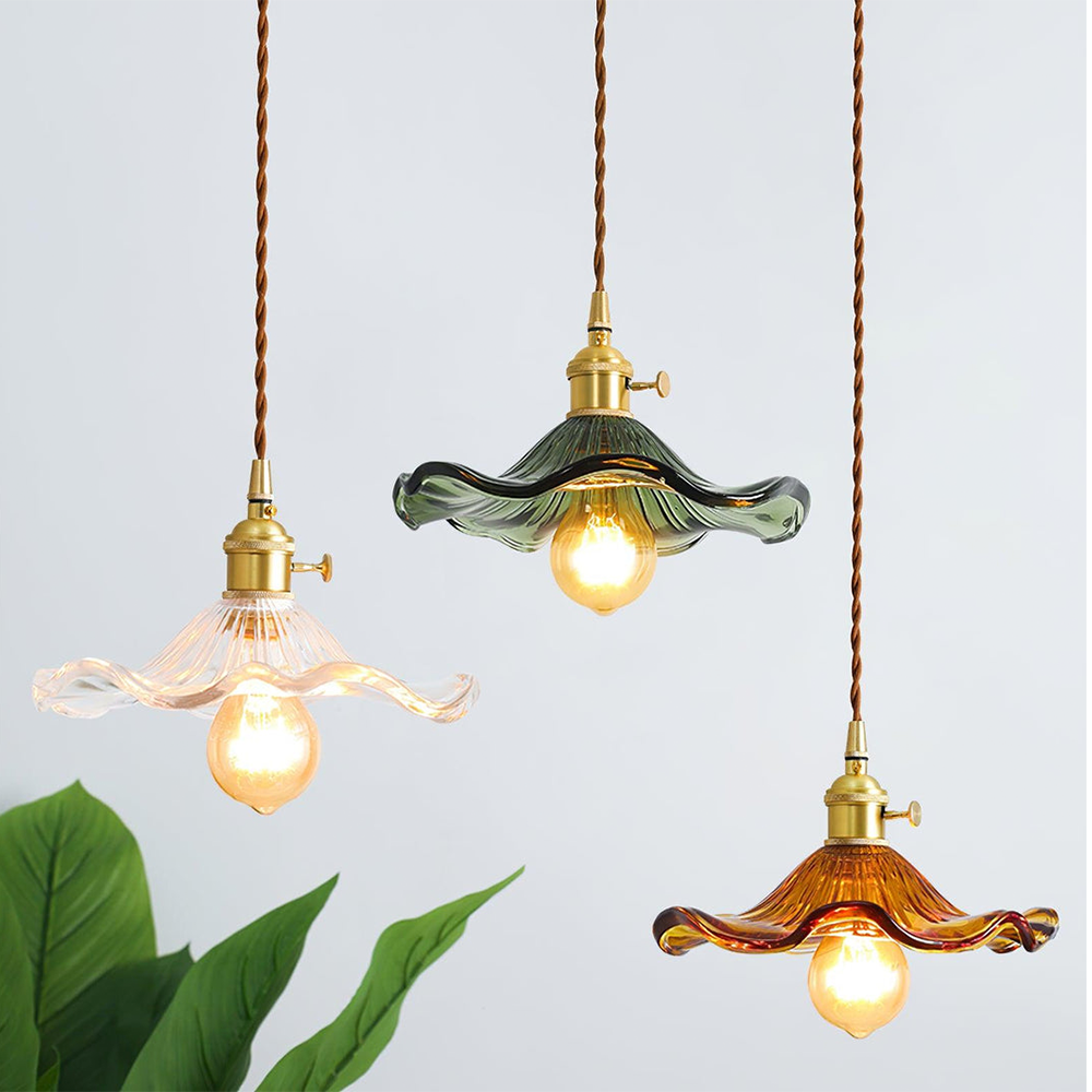 Larella LED Floral Glass Pendant Light With Warm Ambiance E27