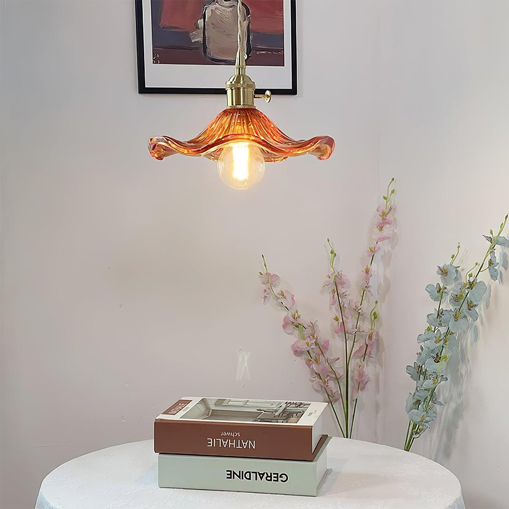 Larella LED Floral Glass Pendant Light With Warm Ambiance E27