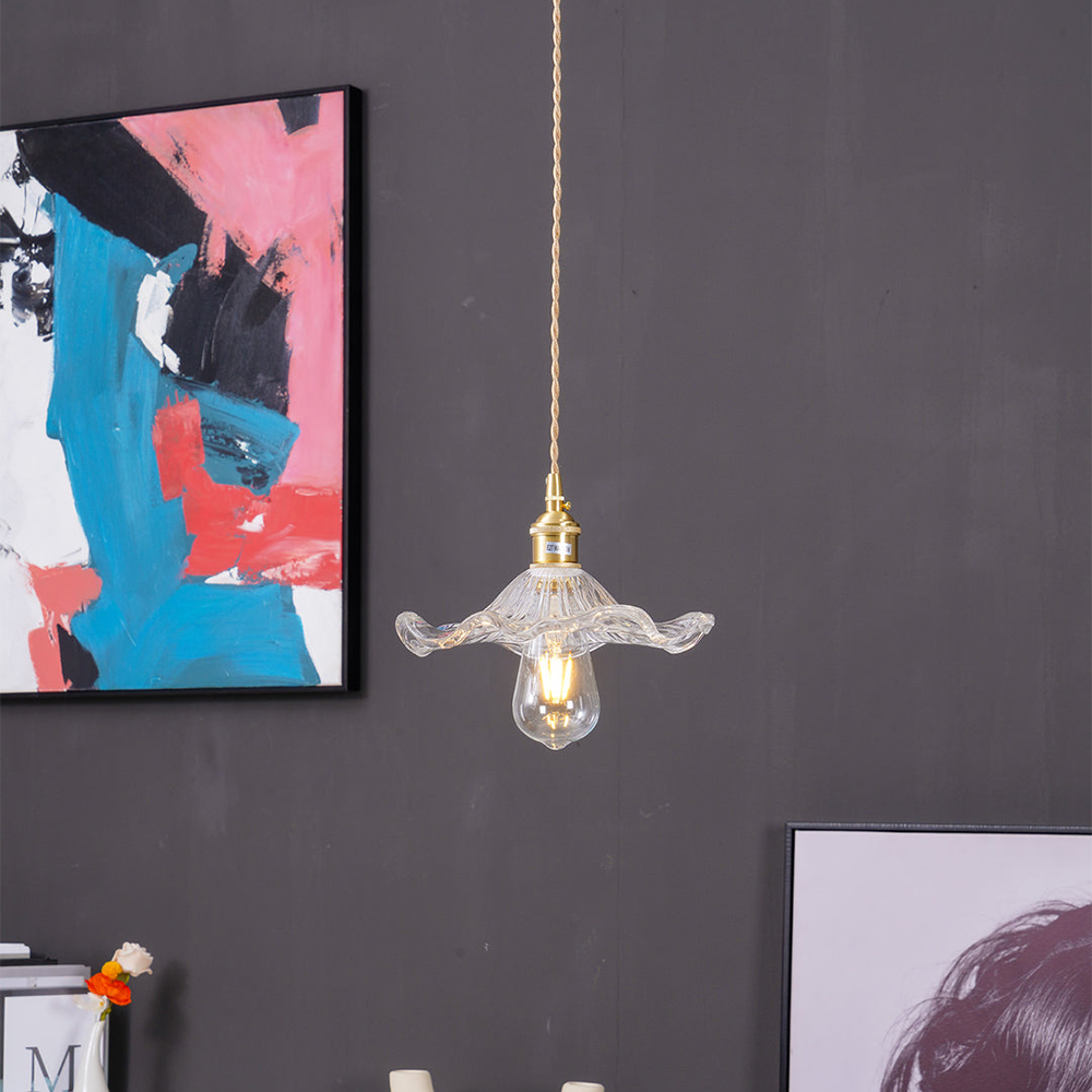 Larella LED Floral Glass Pendant Light With Warm Ambiance E27