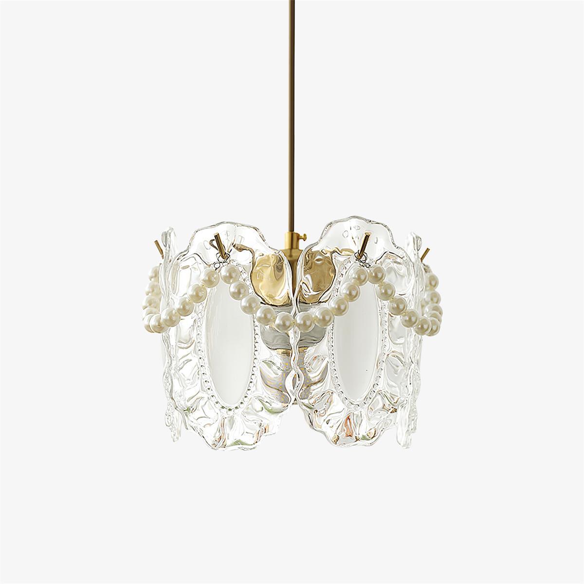 Laviere Pendant Light With Floral Glass Shade Natural Look