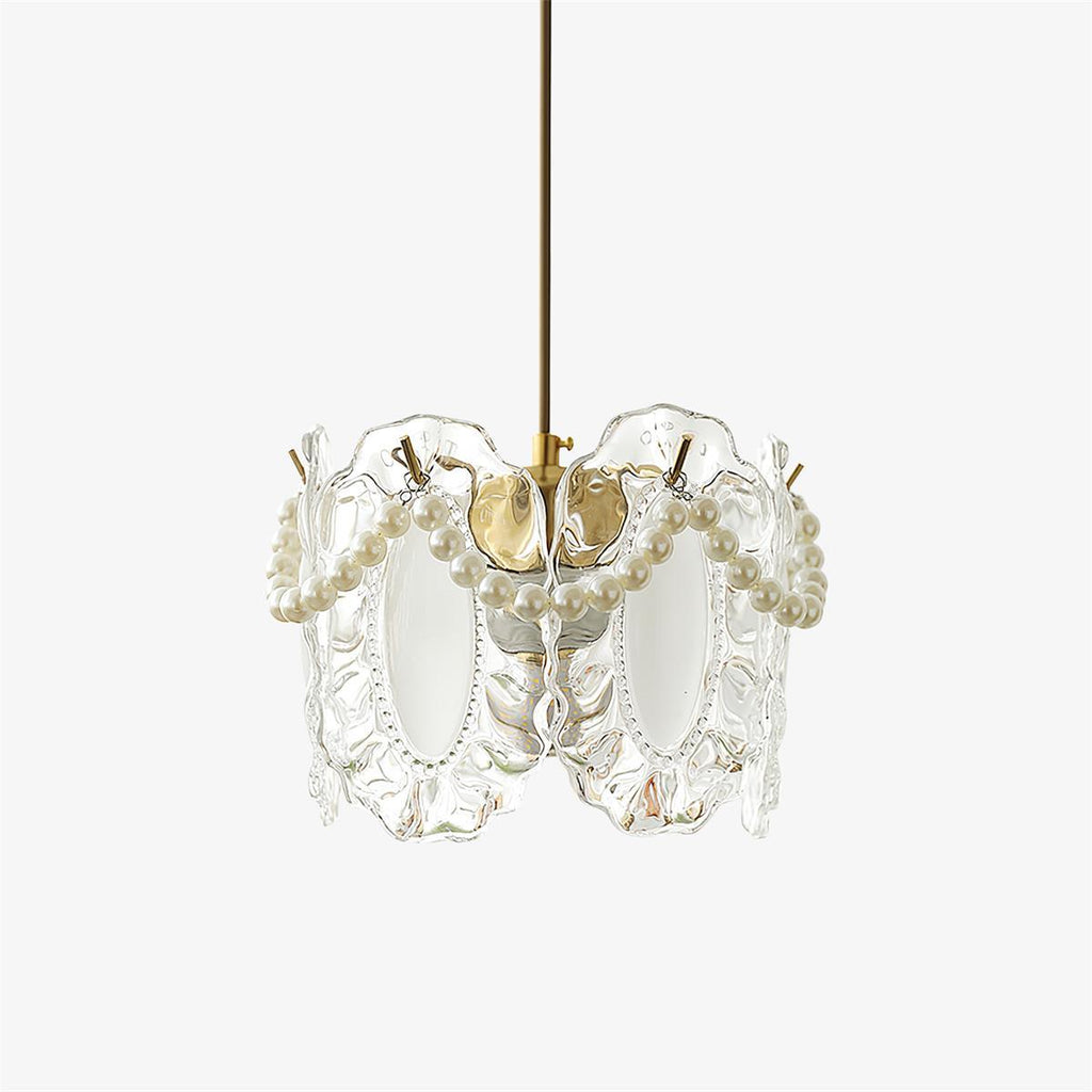 Laviere Pendant Light With Floral Glass Shade Natural Look