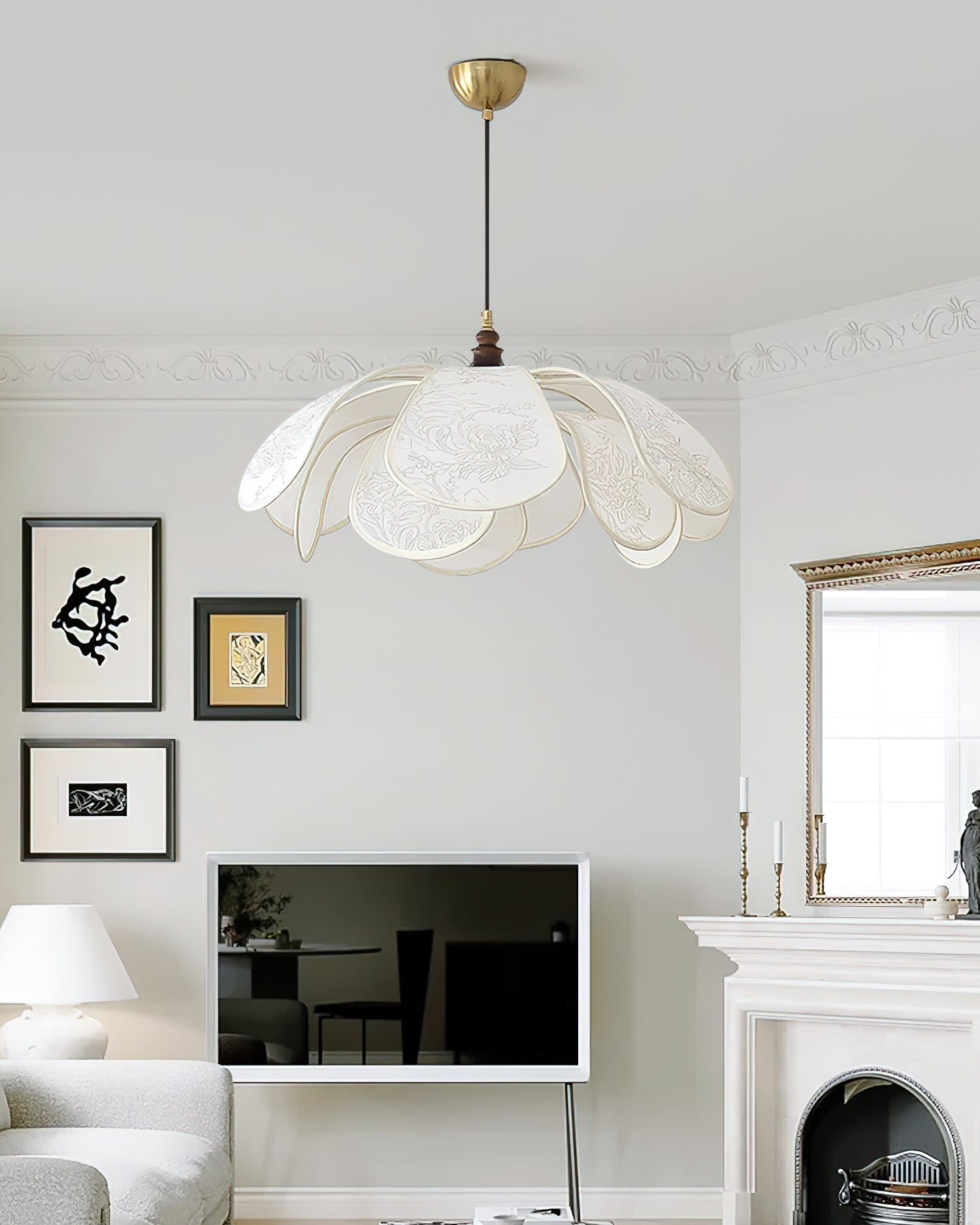 Liora Bloom Ceiling Pendant With Floral-Inspired Modern Design, E26/E27 LED Compatible