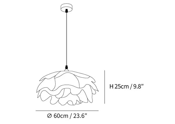 Pendant Light In White With Blossom Shape For Warm Ambience