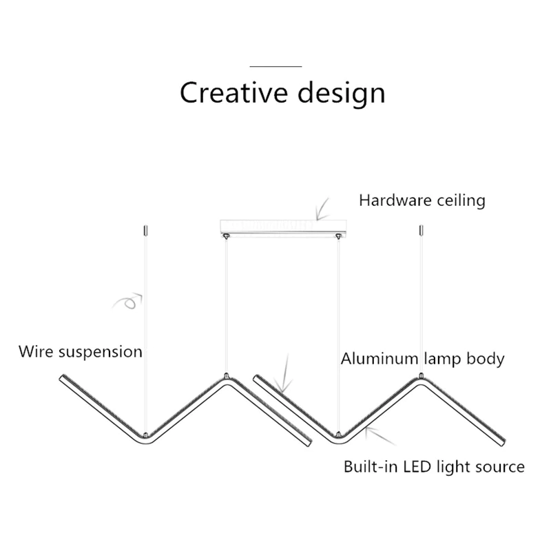 Lirana Wave Shaped Pendant Light With Contemporary Designer Style