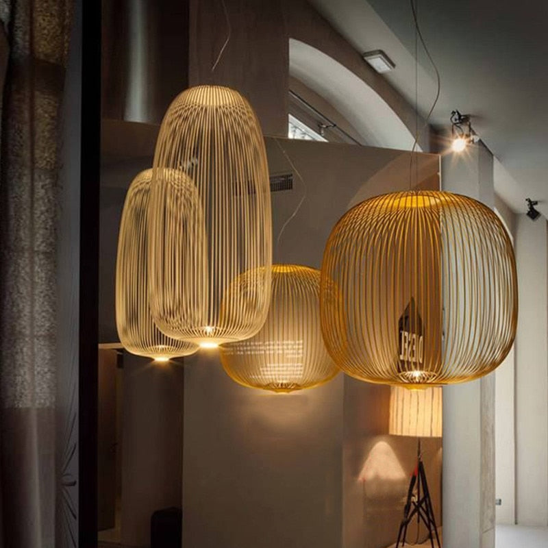 Lyra Spokes Hanging Pendant Light With 52cm Diameter 200cm Height