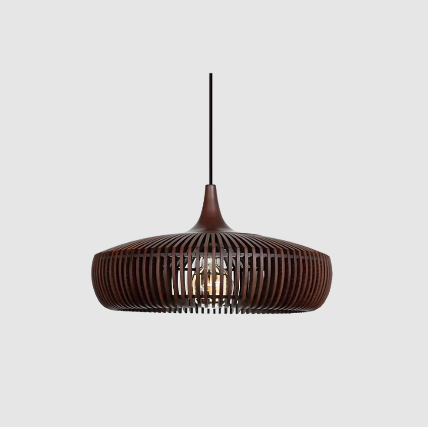 Hinori Japandi Pendant Light In Solid Wood For Elegant Glow