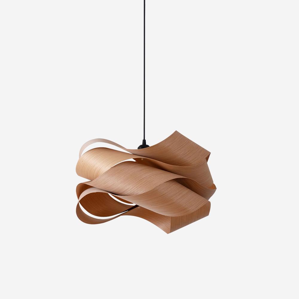 Elara Pendant Light With Woodgrain Finish For Dining Room Ambience