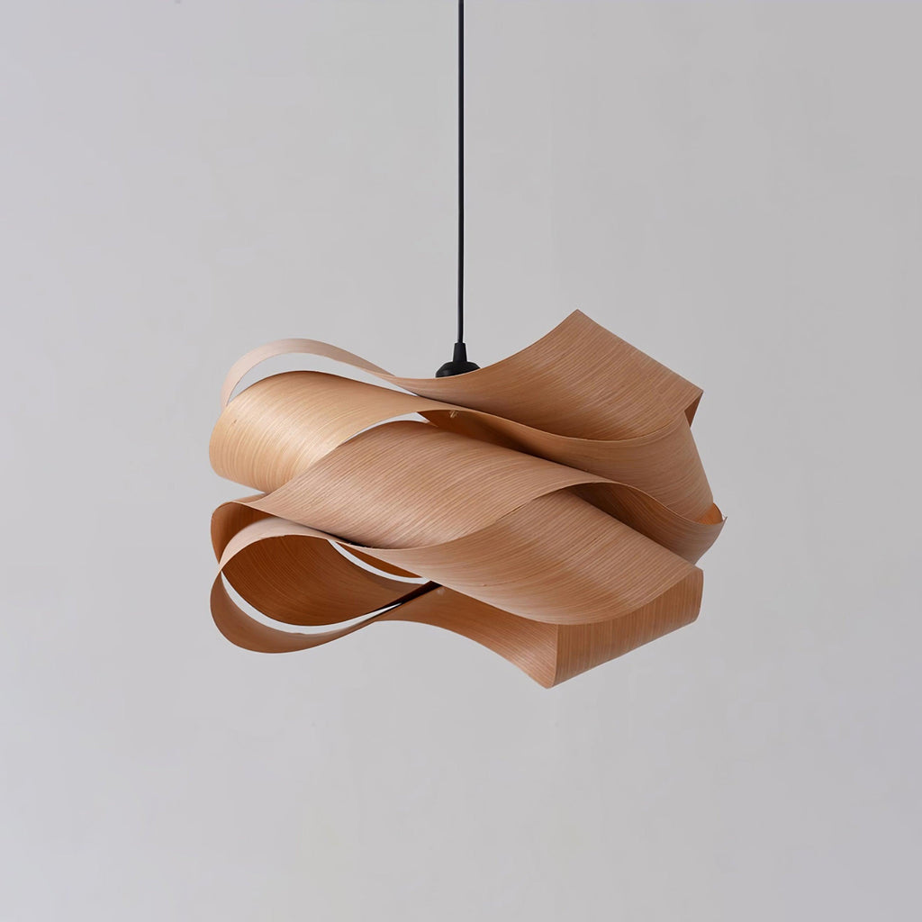 Elara Pendant Light With Woodgrain Finish For Dining Room Ambience