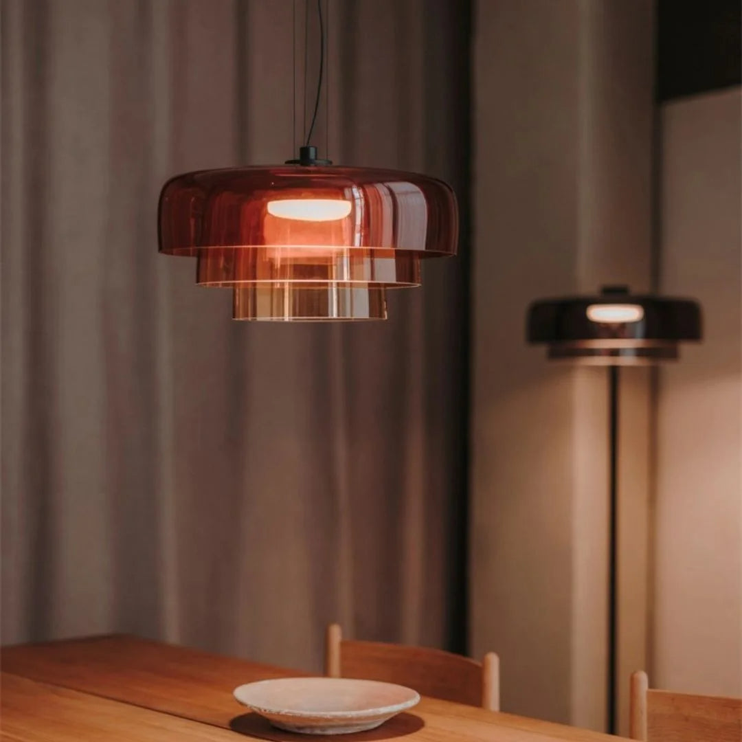 Kirrea Contemporary Glass and Metal Pendant Light For Kitchen