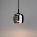 Arden Black Pendant With Smoked Glass Shade For Ceiling