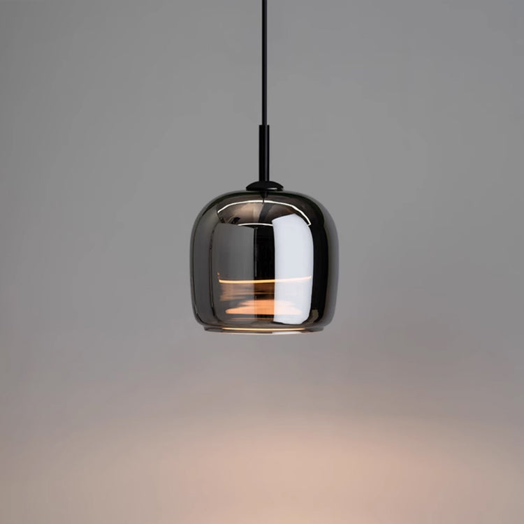 Arden Black Pendant With Smoked Glass Shade For Ceiling