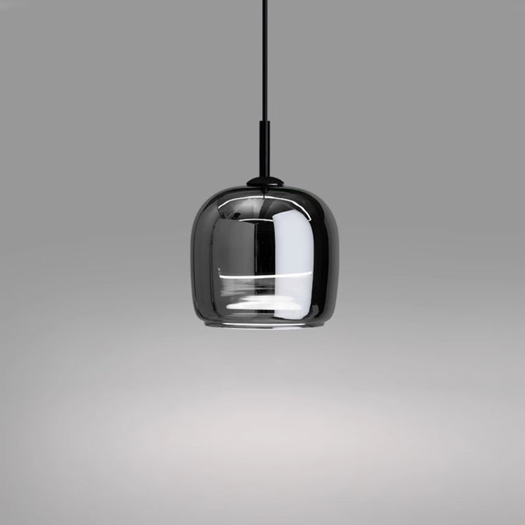 Arden Black Pendant With Smoked Glass Shade For Ceiling