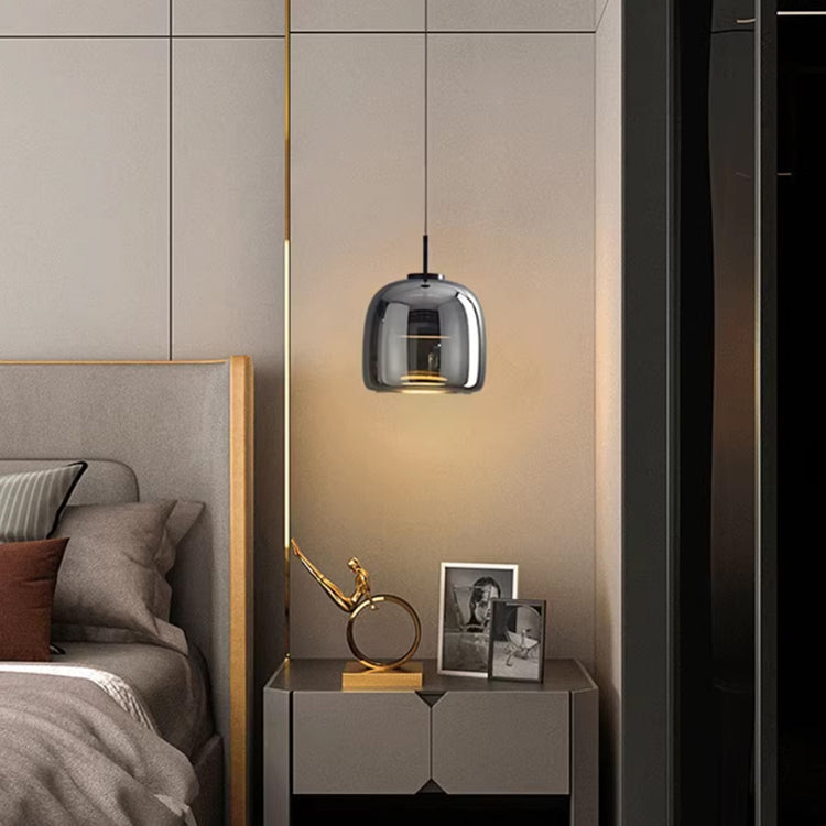Arden Black Pendant With Smoked Glass Shade For Ceiling