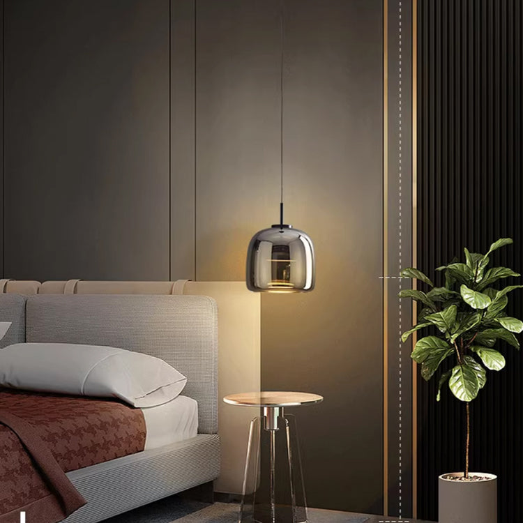 Arden Black Pendant With Smoked Glass Shade For Ceiling