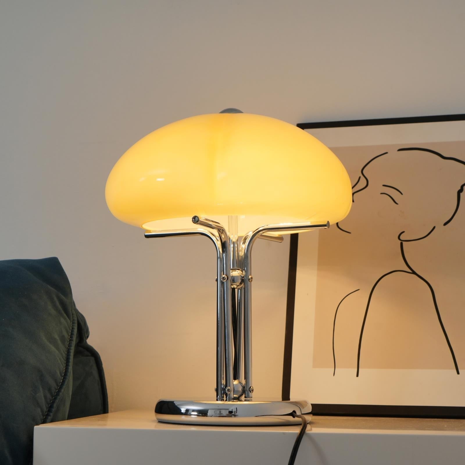 Mushroom Table Lamp With Bauhaus Style And Clean Geometric Form