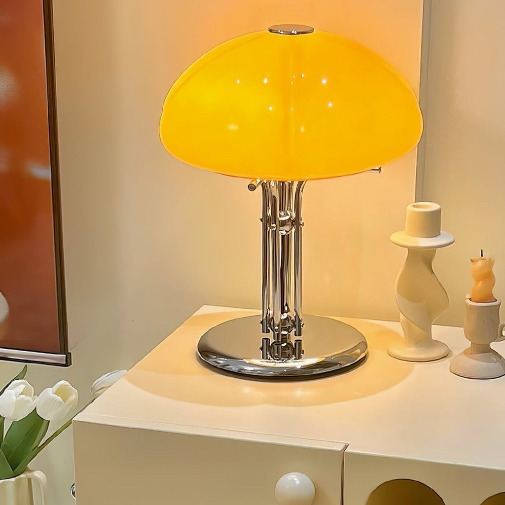 Mushroom Table Lamp With Bauhaus Style And Clean Geometric Form