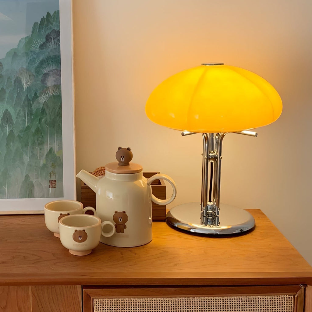 Mushroom Table Lamp With Bauhaus Style And Clean Geometric Form