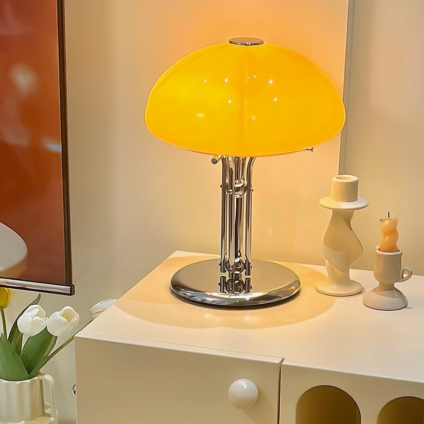 Mushroom Table Lamp With Bauhaus Style And Clean Geometric Form