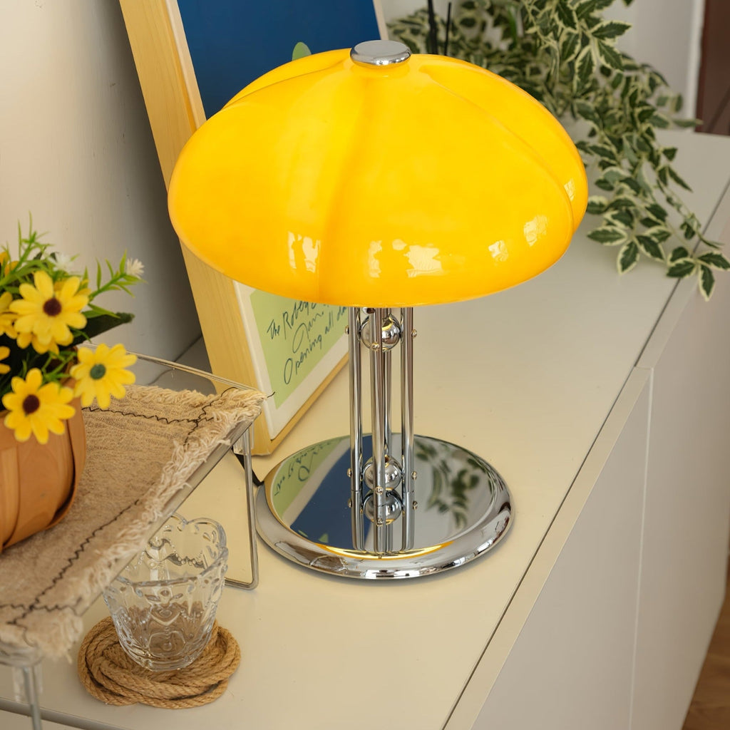 Mushroom Table Lamp With Bauhaus Style And Clean Geometric Form