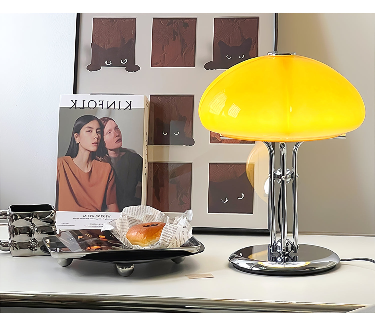 Mushroom Table Lamp With Bauhaus Style And Clean Geometric Form