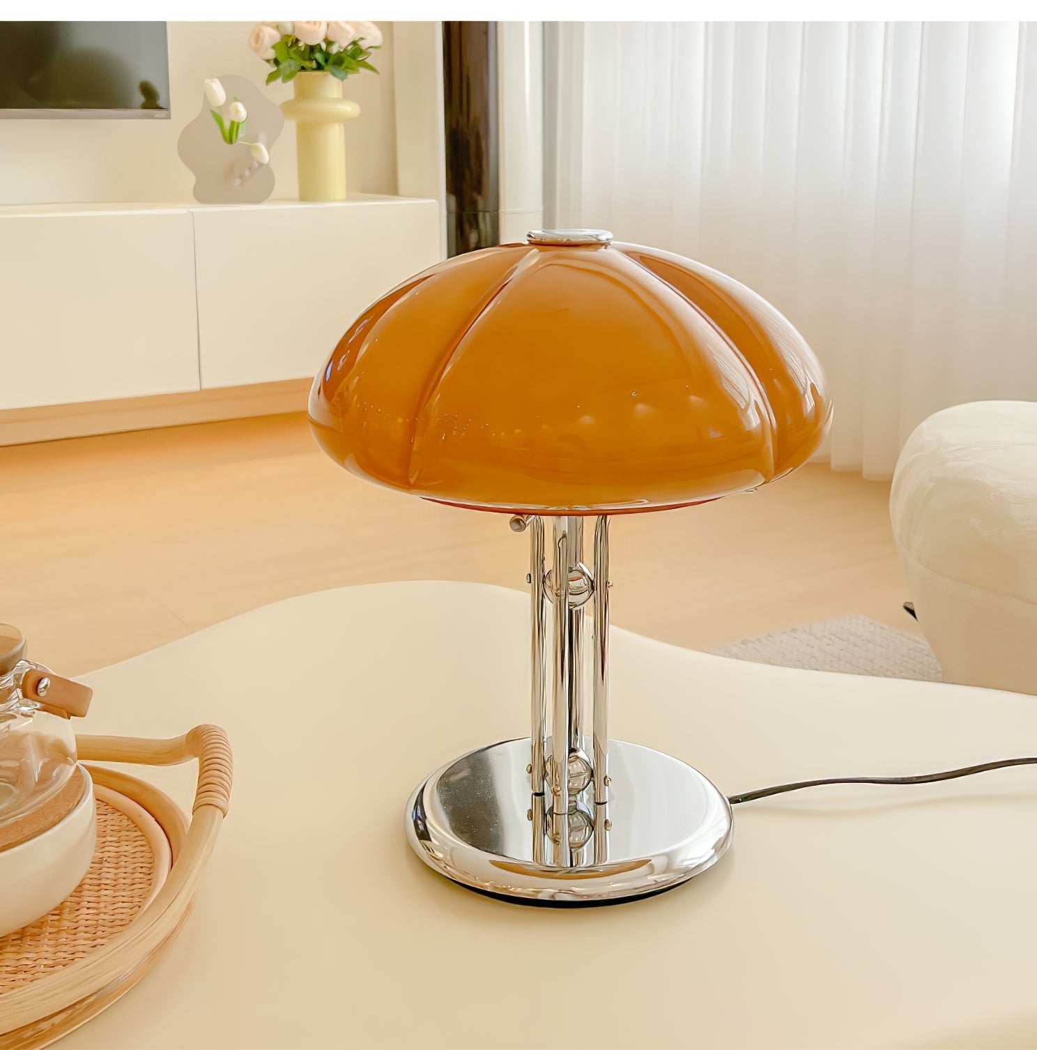 Mushroom Table Lamp With Bauhaus Style And Clean Geometric Form