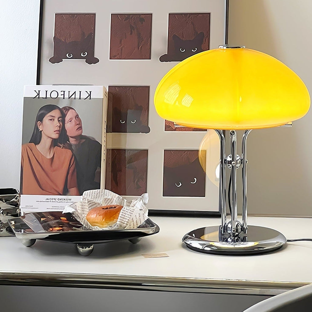 Mushroom Table Lamp With Bauhaus Style And Clean Geometric Form