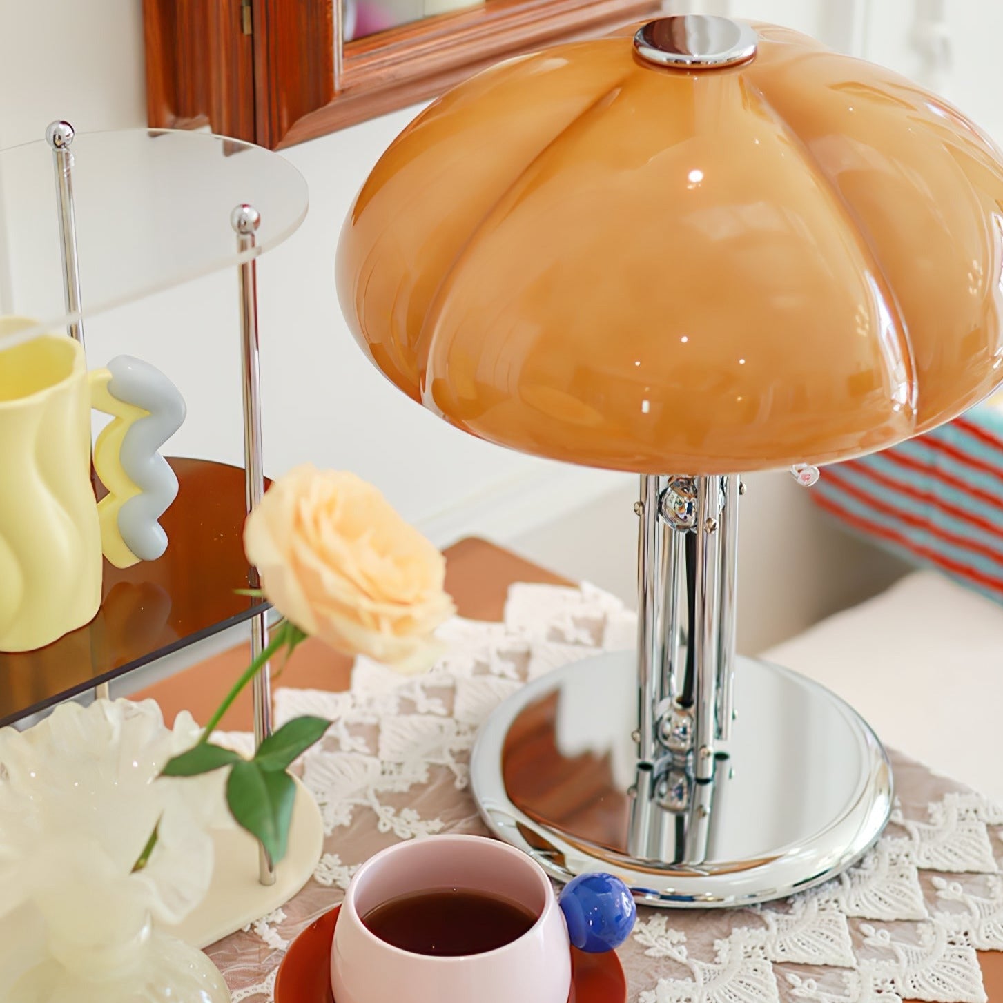 Mushroom Table Lamp With Bauhaus Style And Clean Geometric Form