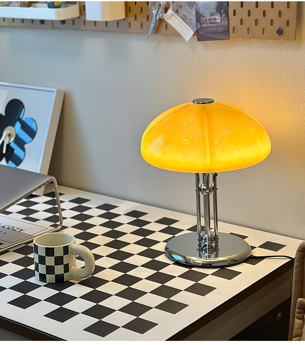 Mushroom Table Lamp With Bauhaus Style And Clean Geometric Form