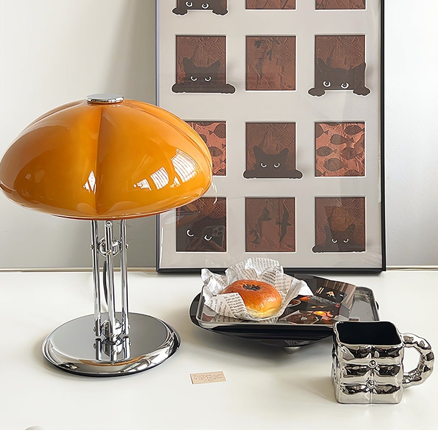 Mushroom Table Lamp With Bauhaus Style And Clean Geometric Form