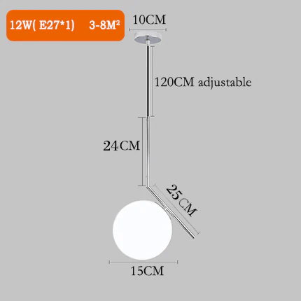 Nordic Glass Globe Fixtures For Pendant Lights In Modern Home Decor