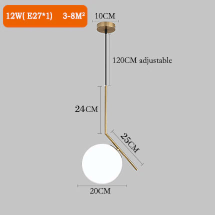 Nordic Glass Globe Fixtures For Pendant Lights In Modern Home Decor