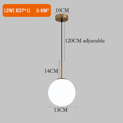 Nordic Glass Globe Fixtures For Pendant Lights In Modern Home Decor