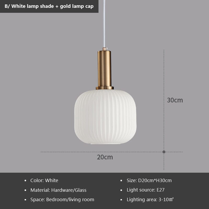 Marise Fluted Glass Pendant Lights For Nordic Home Decor