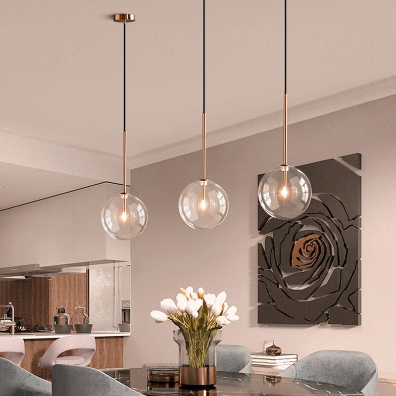 Pendant Lights With Glass Globes For Modern Kitchens And Bedrooms