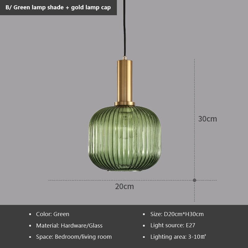 Marise Fluted Glass Pendant Lights For Nordic Home Decor