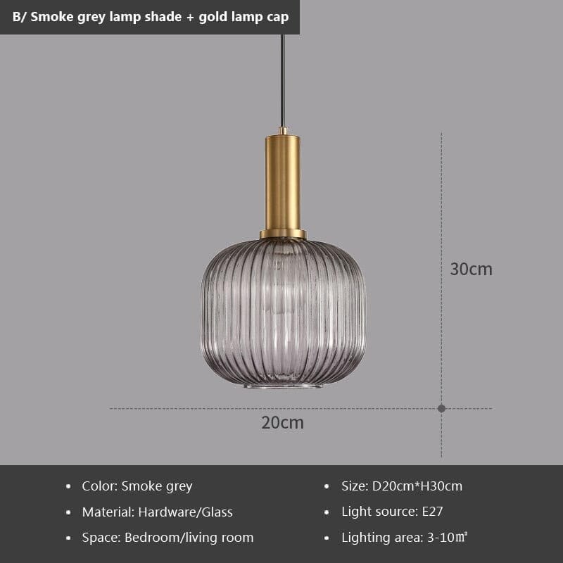 Marise Fluted Glass Pendant Lights For Nordic Home Decor
