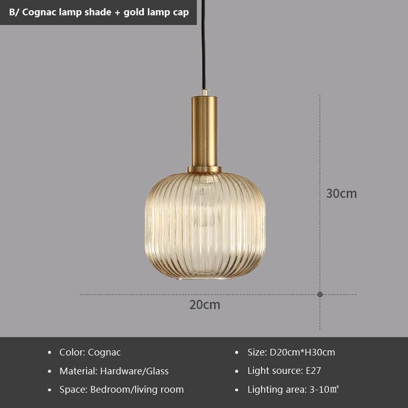 Marise Fluted Glass Pendant Lights For Nordic Home Decor