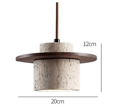 Coren Pendant Light In Travertine Stone With Rustic Glow