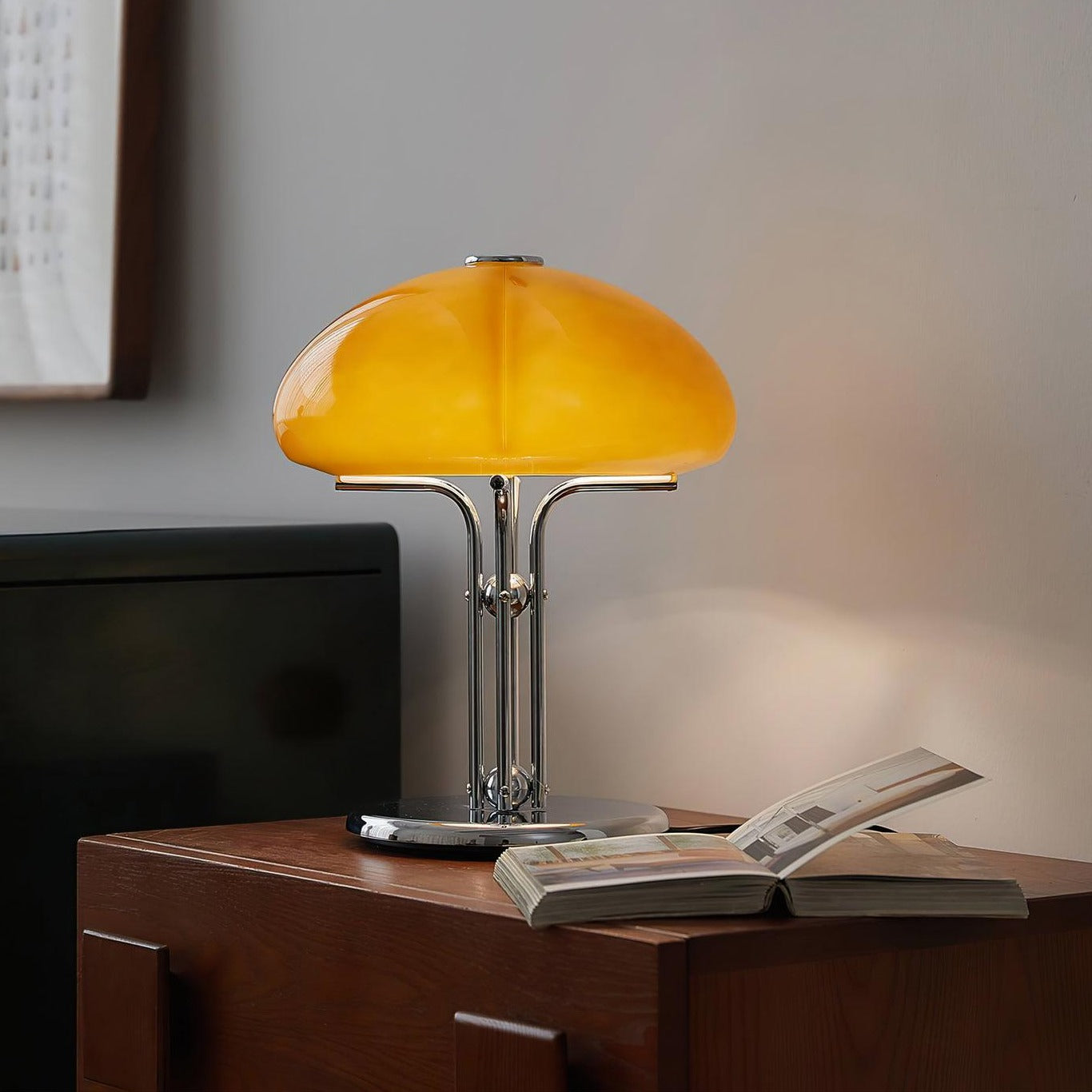 Mushroom Table Lamp With Bauhaus Style And Clean Geometric Form