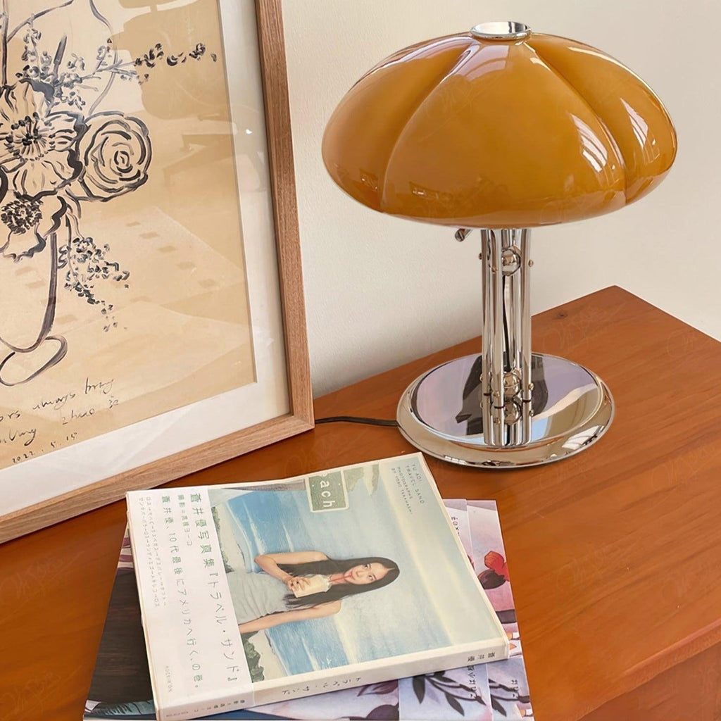 Mushroom Table Lamp With Bauhaus Style And Clean Geometric Form