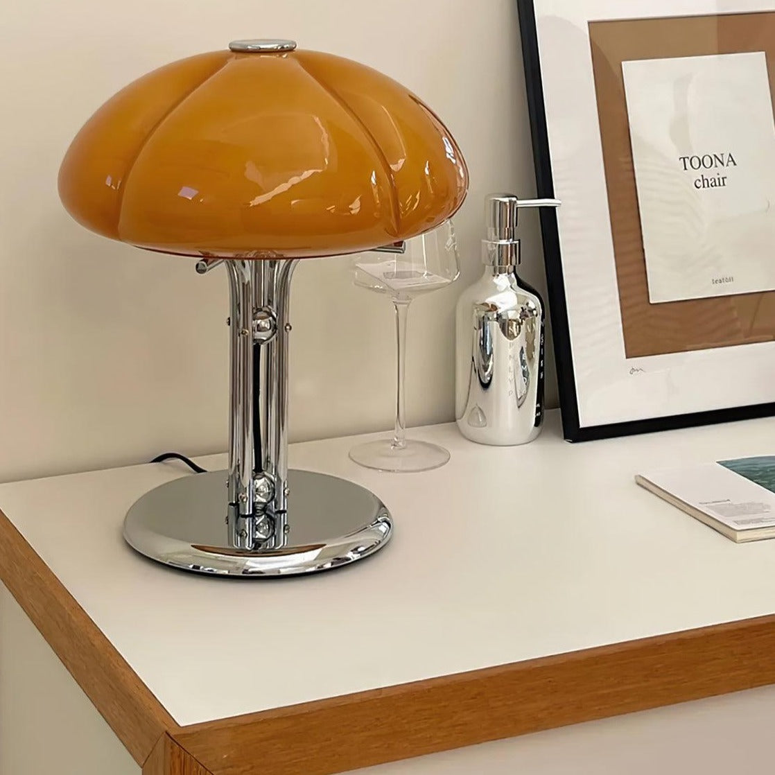 Mushroom Table Lamp With Bauhaus Style And Clean Geometric Form