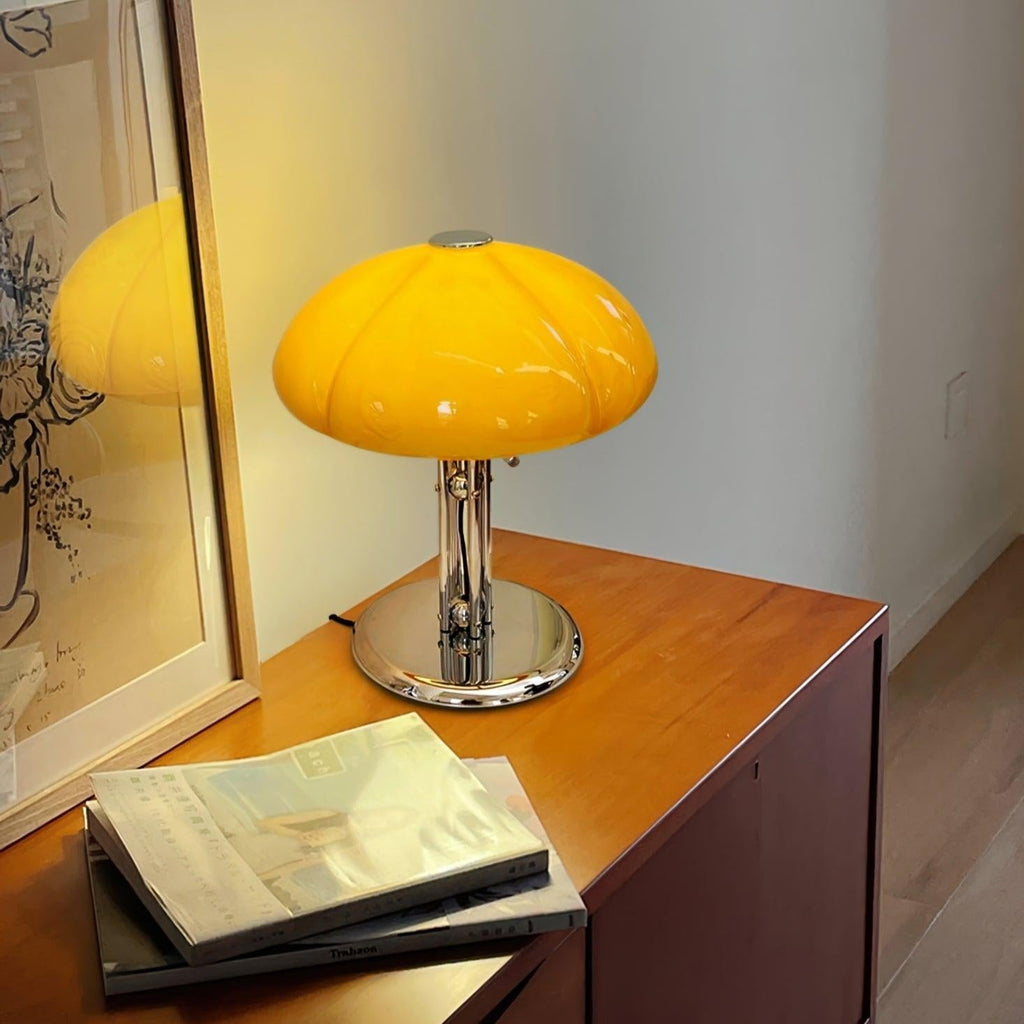 Mushroom Table Lamp With Bauhaus Style And Clean Geometric Form